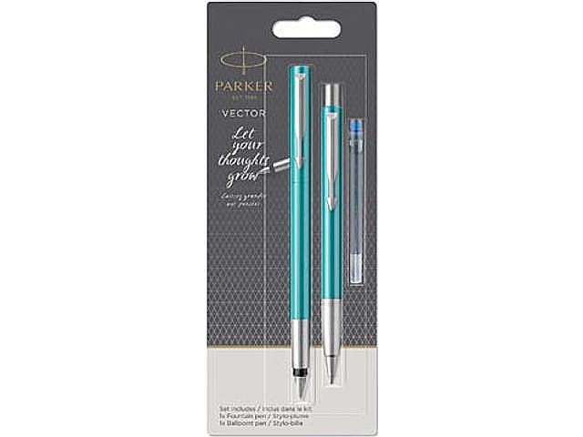PARKER SET VECTOR STILOU + PIX + REZERVA STILOU, ALBASTRU, PENITA M 160287 [3]