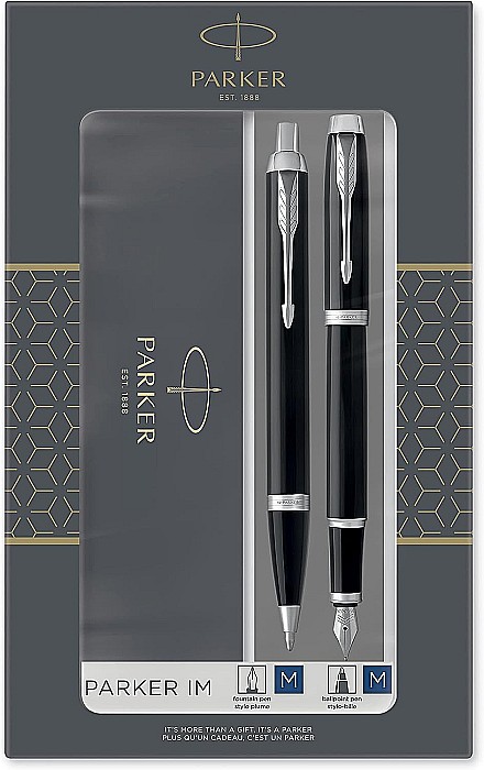 PARKER SET IM DUO STANDARD BLACK-SILVER STILOU + PIX CT 160390 [1]