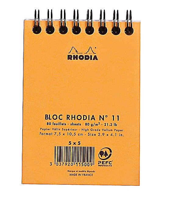 RH BLOC NOTES A7 SPIRA 80F AR ORANGE RHODIA 11500C [3]