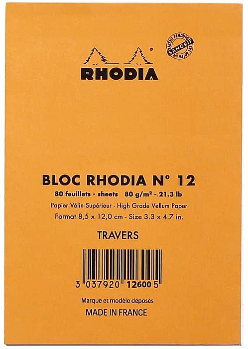 RH BLOC NOTES 8.5*12CM 80F N12 DR ORANGE RHODIA 12600C [3]