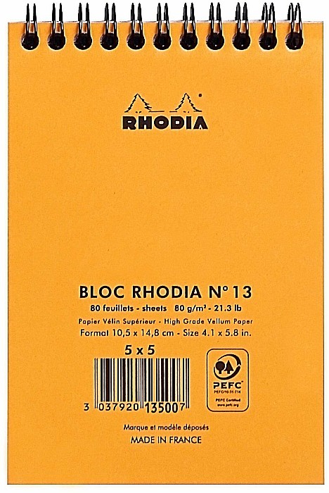 RH BLOC NOTES A6 SPIRA 80F AR ORANGE RHODIA 13500C [3]