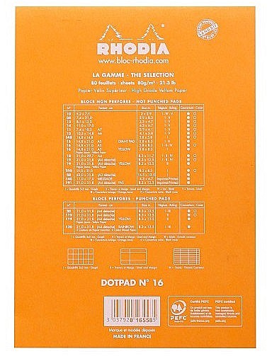 RH BLOC NOTES A5 80F N16 DOTS ORANGE RHODIA 16558C [3]