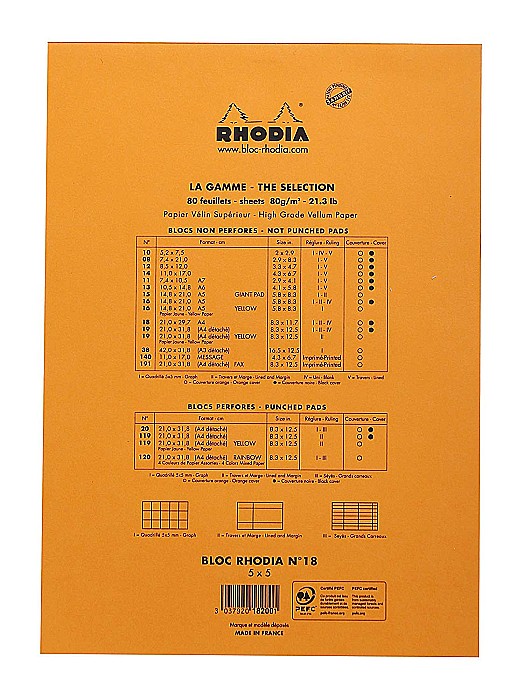 RH BLOC NOTES A4 80F N18 AR ORANGE RHODIA 18200C [4]