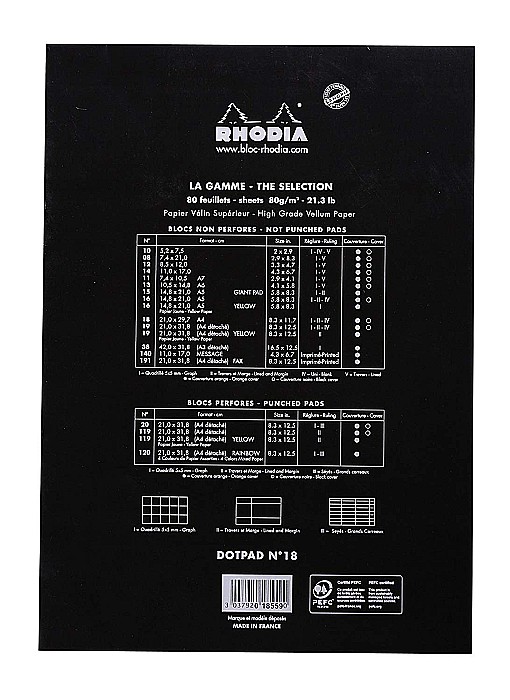 RH BLOC NOTES A4 80F N18 DOT PAD BLACK RHODIA 18559C [3]
