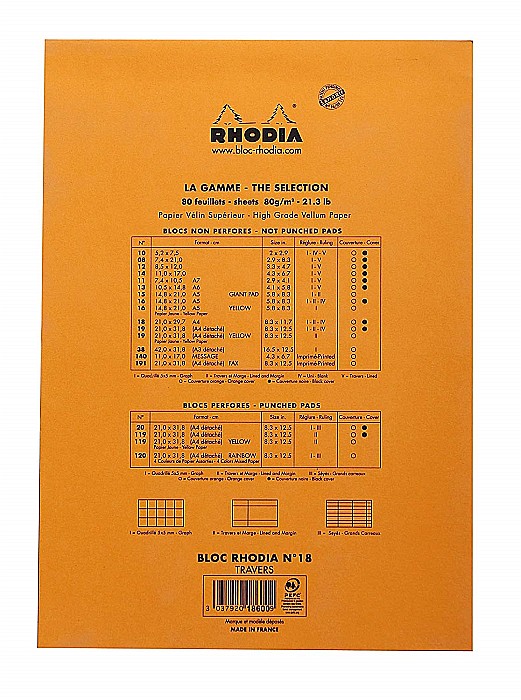 RH BLOC NOTES A4 80F N18 DR ORANGE RHODIA 18600C [3]