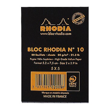 RH BLOC NOTES A8 80F N10 AR BLACK RHODIA 102009C [3]