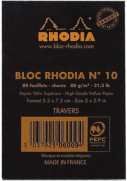 RH BLOC NOTES A8 80F N10 DR BLACK RHODIA 106009C [3]