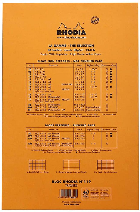 RH BLOC NOTES A4 80F N19 DR FOI GALBENE RHODIA 119660C [3]