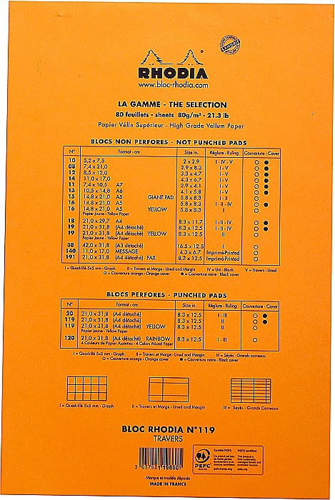 RH BLOC NOTES A4 80F N19 DR FOI GALBENE RHODIA 119660C [4]
