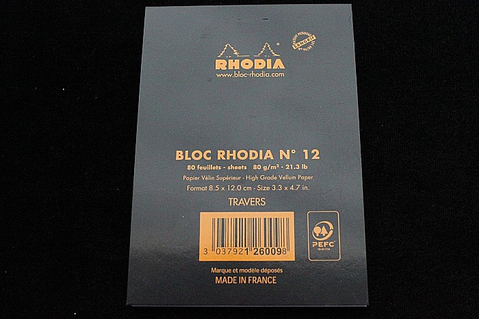 RH BLOC NOTES 8.5*12CM 80F N12 DR BLACK RHODIA 126009C [2]