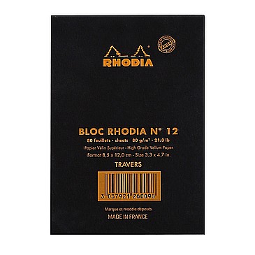 RH BLOC NOTES 8.5*12CM 80F N12 DR BLACK RHODIA 126009C [5]