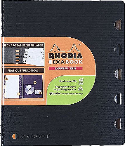 RH EXABOOK CAIET REINCARCABIL A4 80F AR SPIRA PP BLACK RHODIA 132142C [2]