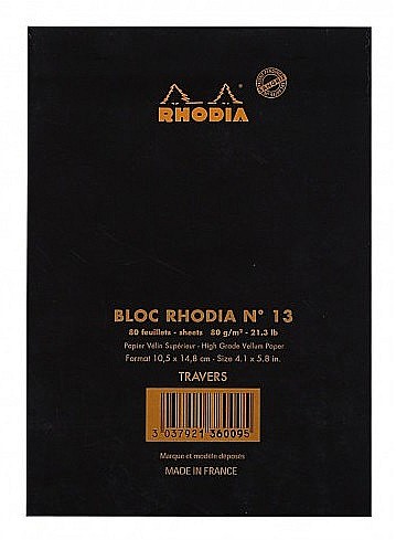 RH BLOC NOTES A6 80F N13 DR BLACK RHODIA 136009C [2]