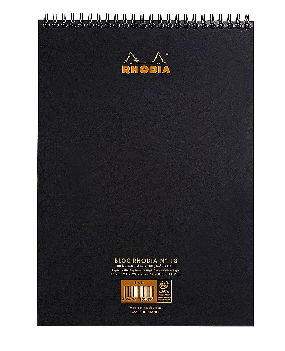 RH BLOC NOTES A4 SPIRA 80F DR BLACK RHODIA 185019C [3]