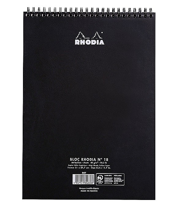 RH BLOC NOTES A4 SPIRA 80F DOT PAD BLACK RHODIA 185039C [3]