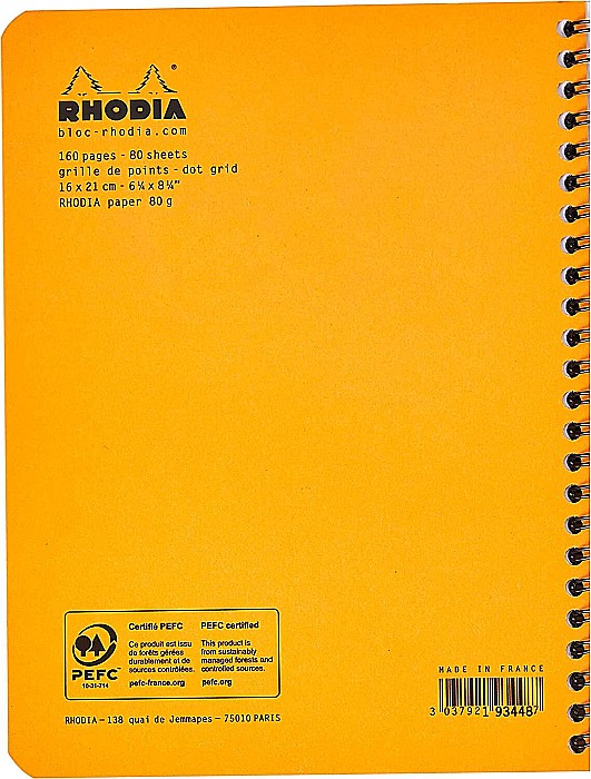 RH BLOC NOTES A5+ SPIRA 80F DOTS ORANGE RHODIA 193448C [3]
