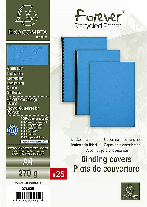 EX COPERTA CARTON IMITATIE PIELE A4 ALBASTRU 25/SET 27802E/27809E [2]