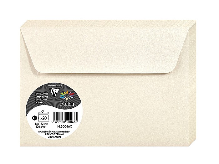 PLIC CLAIREFONTAINE C6 PERLAT 20/SET CREM 50046C [1]