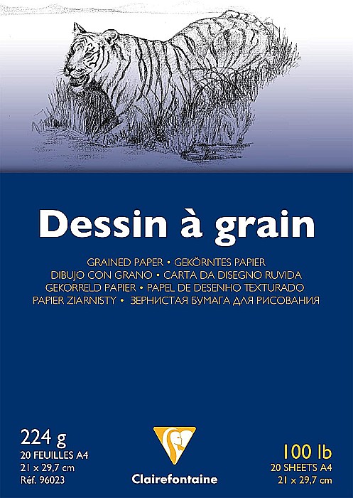 CF BLOC DESEN A4 20F 224GR CLAIREFONTAINE DESSIN A GRAIN 96023C [1]
