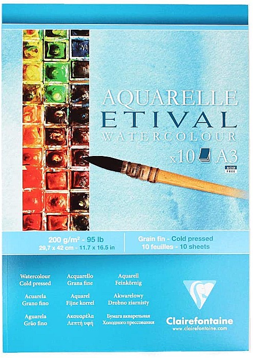 CF BLOC AQUARELLE ETIVAL A3 10F 200GR/m2 CLAIREFONTAINE 96303C [1]