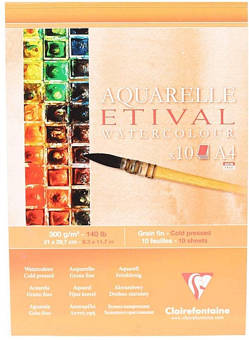 CF BLOC AQUARELLE ETIVAL A4 10F 300GR/m2 CLAIREFONTAINE 96305C [1]