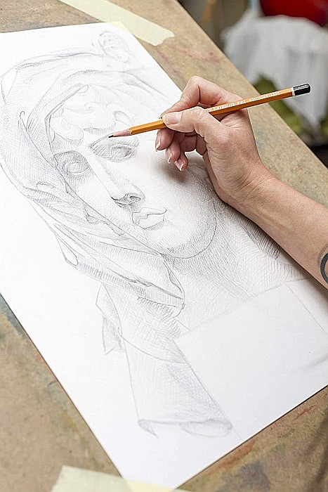 CF BLOC DESEN A4 30F 180GR/m2 CLAIREFONTAINE DESSIN A GRAIN 96624C [4]