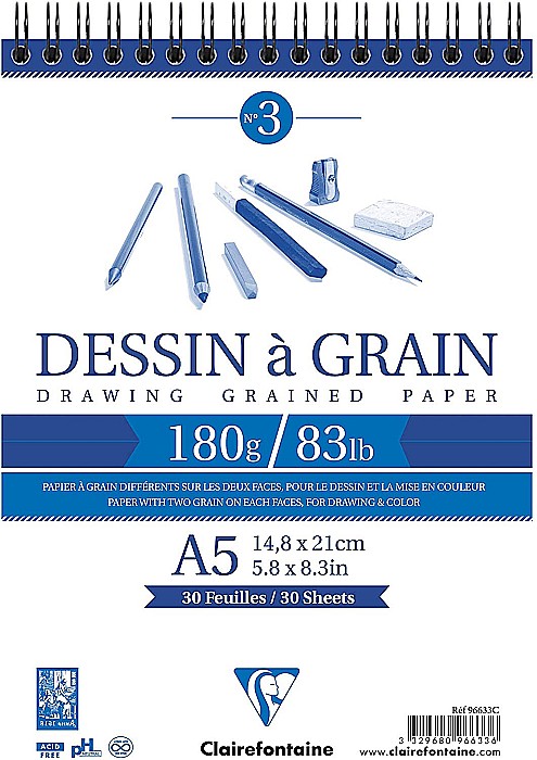 CF BLOC DESEN A5 30F 180GR SPIRA CLAIREFONTAINE DESSIN A GRAIN 96633C [1]