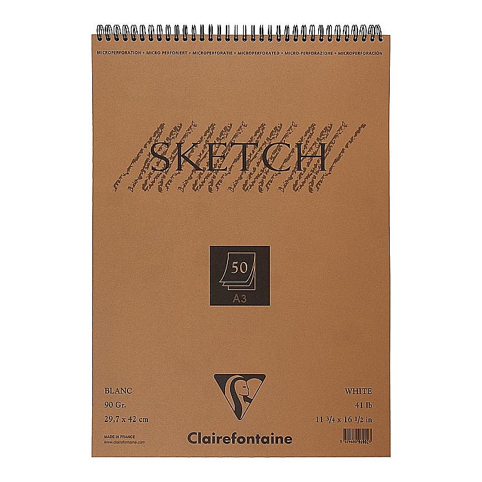 CF BLOC SCHITE SPIRA A3 50F 90gr/m2 ALB CLAIREFONTAINE 96902C [1]