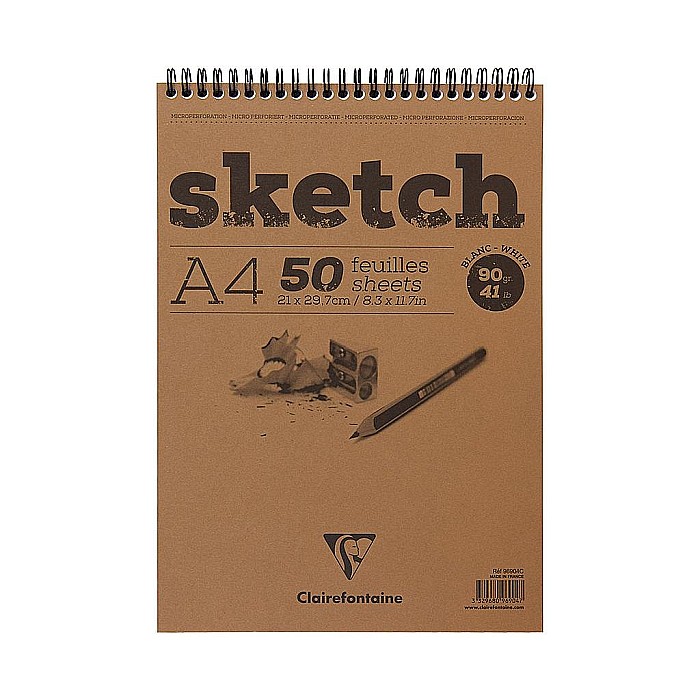 CF BLOC SCHITE SPIRA A4 50F 90 gr/M2 ALB CLAIREFONTAINE 96904C [1]