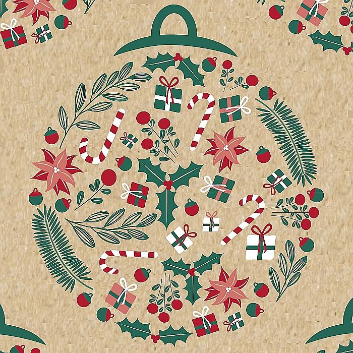 CF HARTIE IMPACHETAT ROLA 0.7*50M GLOBURI CRACIUN KRAFT 70GR/M2 CLAIREFONTAINE 223899C [2]