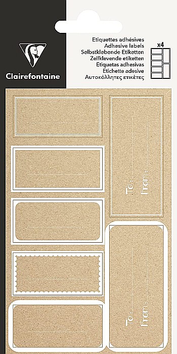 CF ETICHETE CADOU KRAFT, 28 BUCATI, AUTOADEZIVE, DREPTUNGHIULARE 617066C [1]