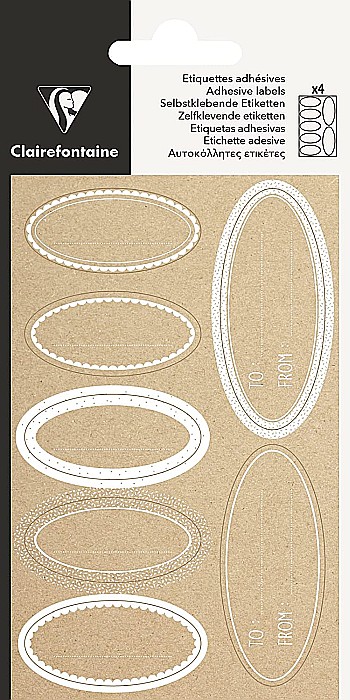 CF ETICHETE CADOU KRAFT, 28 BUCATI, AUTOADEZIVE, OVALE 617068C [1]