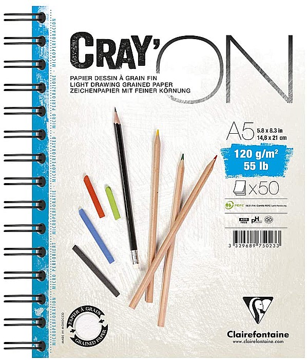 CF BLOC DESEN A5 CRAY'ON 50F 120GR SPIRA CLAIREFONTAINE 975023C [1]