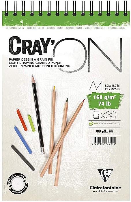 CF BLOC DESEN A4 CRAY'ON 30F 160GR SPIRA CLAIREFONTAINE 975031C [1]