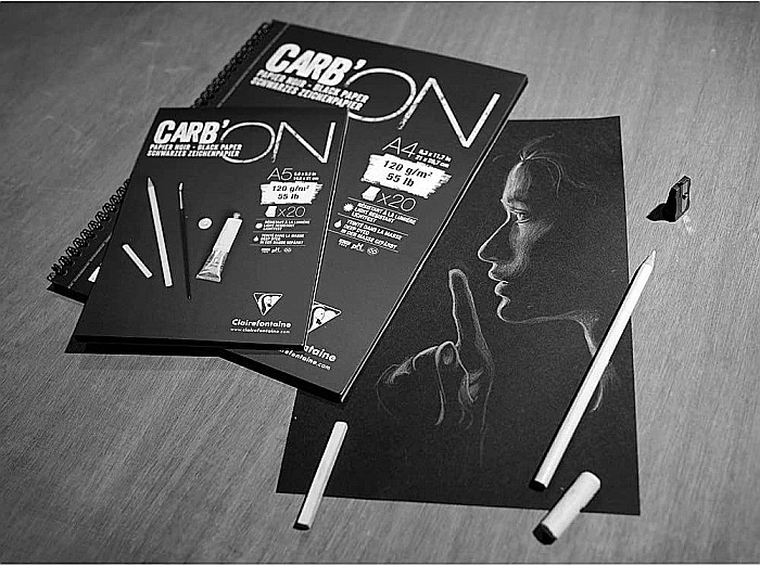 CF BLOC DESEN A5 20F 120GR/m2 FOI NEGRE, Carb'ON CLAIREFONTAINE 975038C [3]