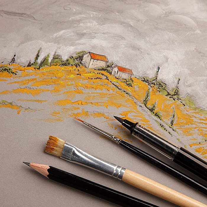 CF BLOC DESEN A5 PAINT'ON 24F 250GR DENIM CLAIREFONTAINE MULTI-TECHNIQUE 975409C [6]