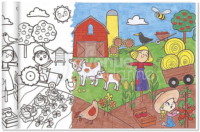 CF ROLA HARTIE DE COLORAT 0.35*5M 90GR VIATA LA FERMA AVENUE MANDARINE GY082C [2]