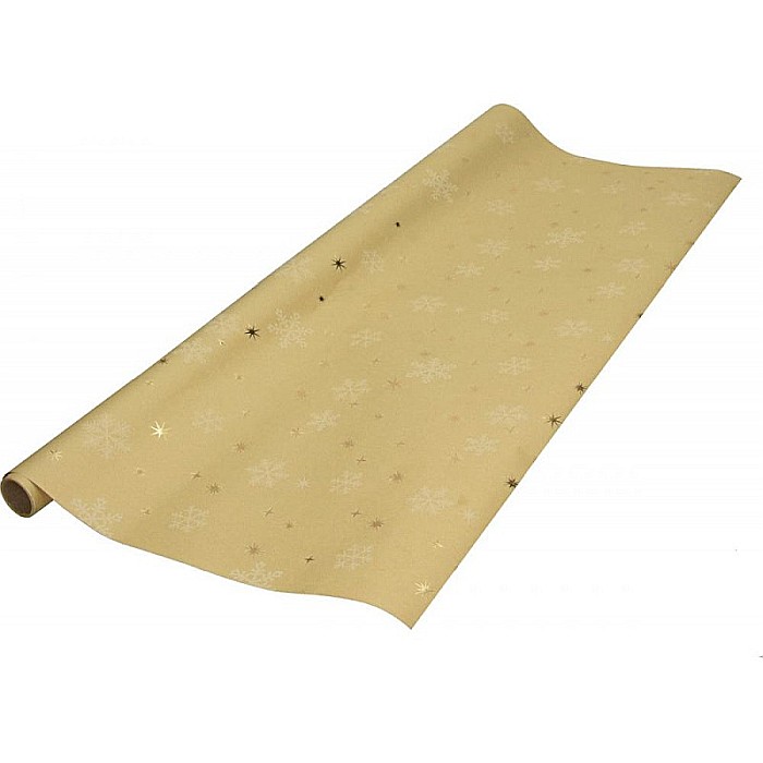 EU HARTIE AMBALAJ CRACIUN 200*70 CM NATUR CU STELUTE 76095 [1]