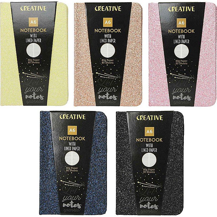 EU NOTES GLITTER A6, 96F, LINII, DIVERSE CULORI 52947 [1]
