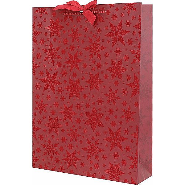 EU SACOSA CADOU CRACIUN ROSIE CU STELUTE VELUR 45*33*10CM 77672 [1]