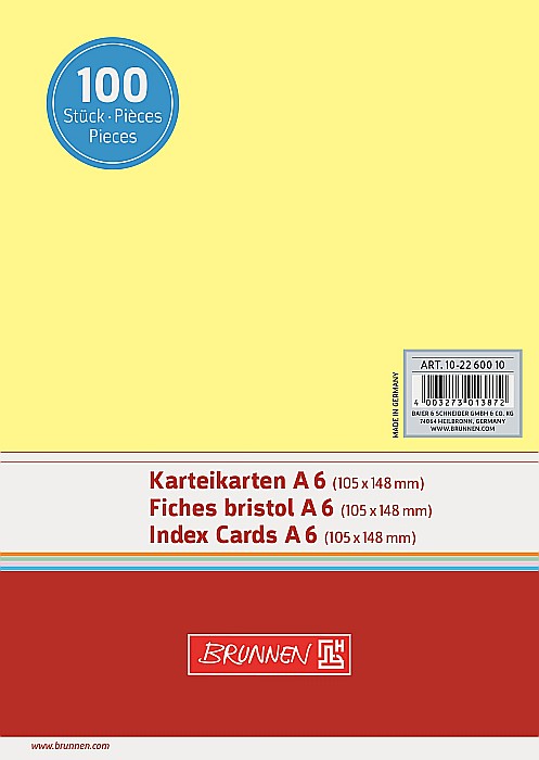 BR INDEX CARD A6 100/SET GALBEN VE 2260010 [1]