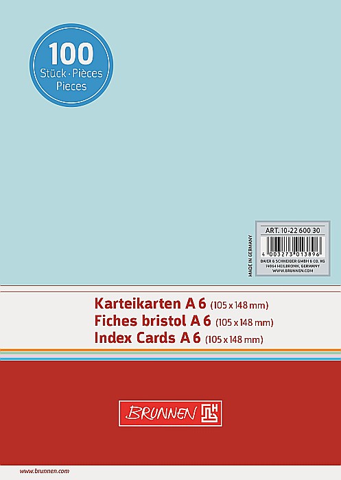 BR INDEX CARD A6 100/SET ALBASTRU VE 2260030 [1]