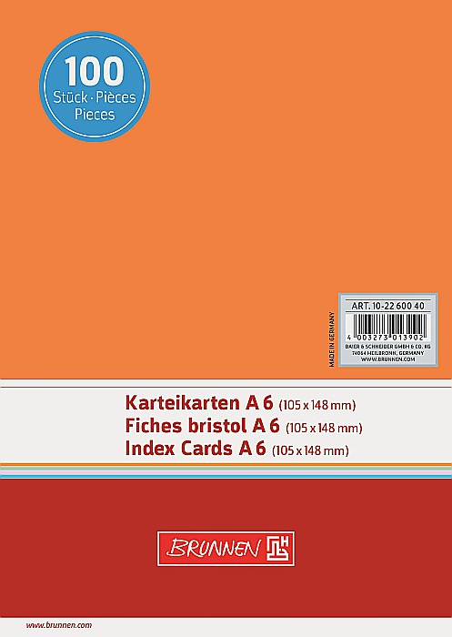 BR INDEX CARD A6 100/SET PORTOCALIU VE 2260040 [1]