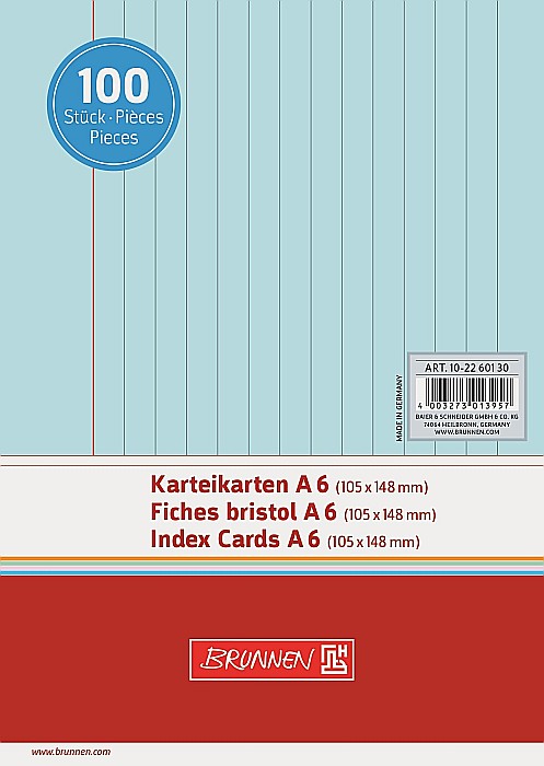 BR INDEX CARD A6 100/SET ALBASTRU DR 2260130 [1]