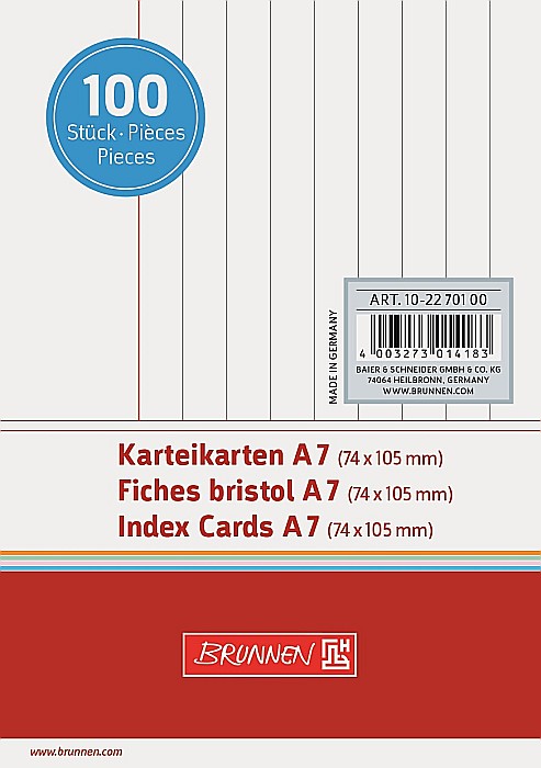 BR INDEX CARD A7 100/SET ALB DR 2270100 [1]
