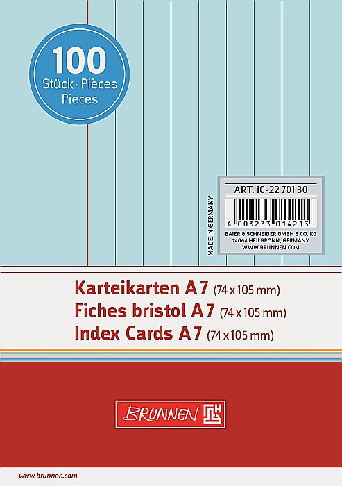 BR INDEX CARD A7 100/SET ALBASTRU DR 2270130 [1]