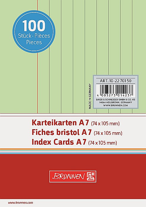 BR INDEX CARD A7 100/SET VERDE DR 2270150 [1]