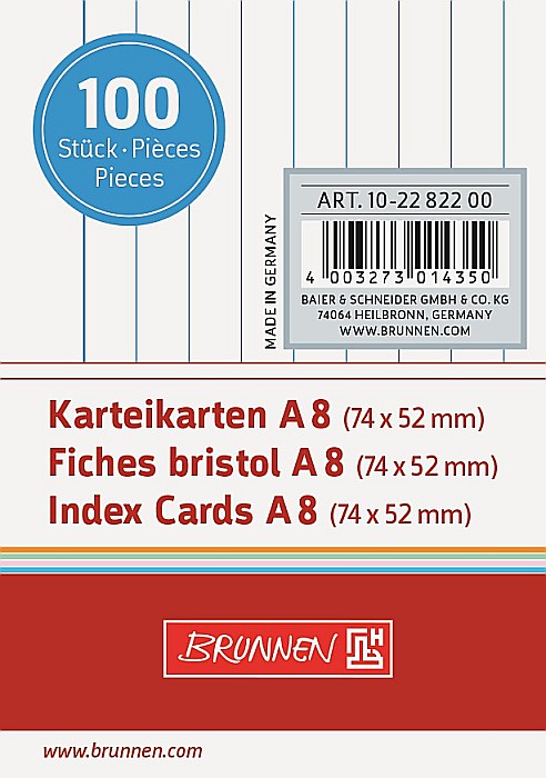 BR INDEX CARD A8 100/SET ALB DR 2282200 [1]