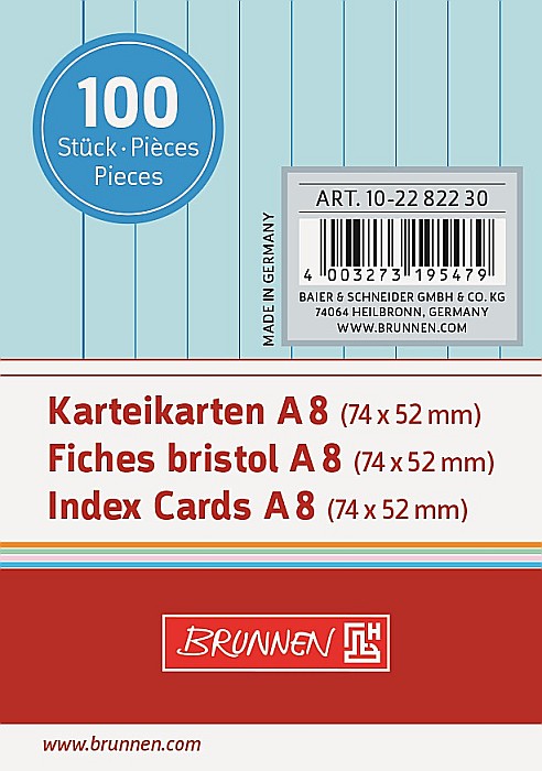 BR INDEX CARD A8 100/SET ALBASTRU DR 2282230 [1]