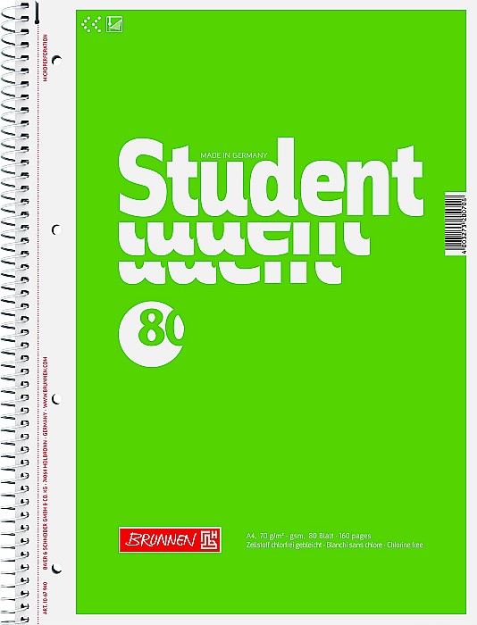 BR CAIET A4 80F SPIRA SI  PERFORATII VERDE VELIN 67940 [1]